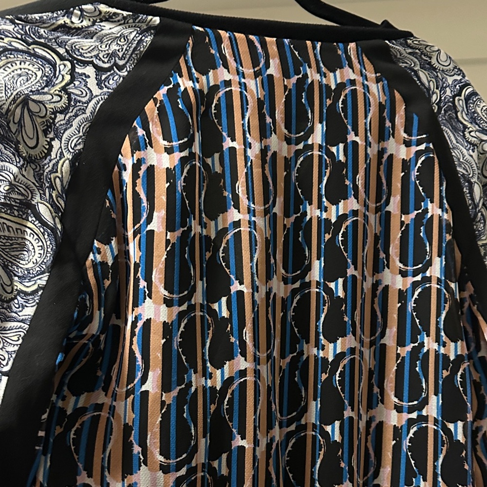 BCBGMaxAzria Multicolor Patterned Bomber Jacket - Picture 4 of 5